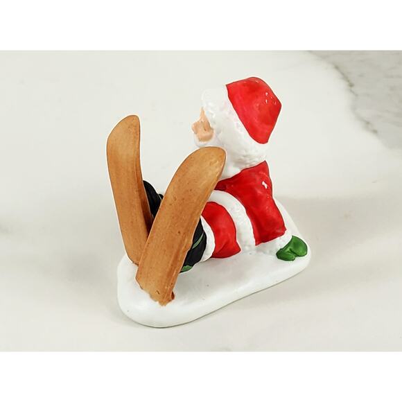 Lefton Mini Santa Figurine Christmas Holidays Home Decor 2 1/2" Porcelain 1990 - Picture 5 of 14